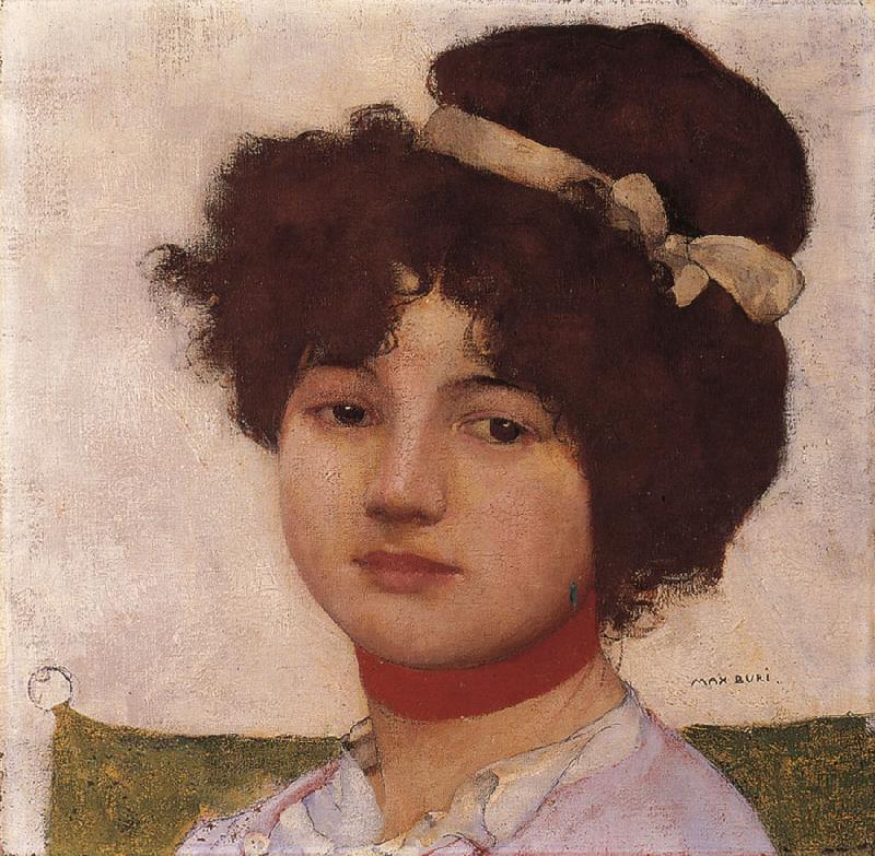 Max Buri Kopf eines jungen Madchens mit Hals-und Haarband oil painting picture